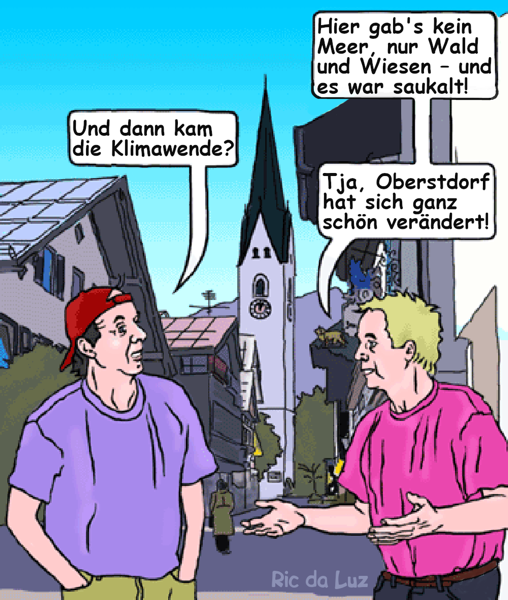 Cartoon: Oberstdorf im Klimawandel 2