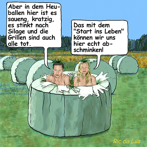 Cartoon: Romantik im Heuhaufen 2